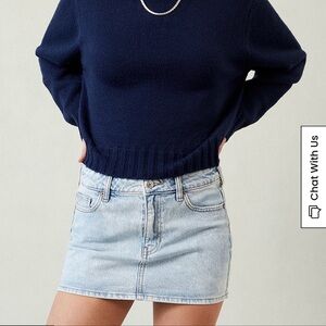 PacSun Bella Stretch Light Indigo Mid Rise Denim Mini Skirt